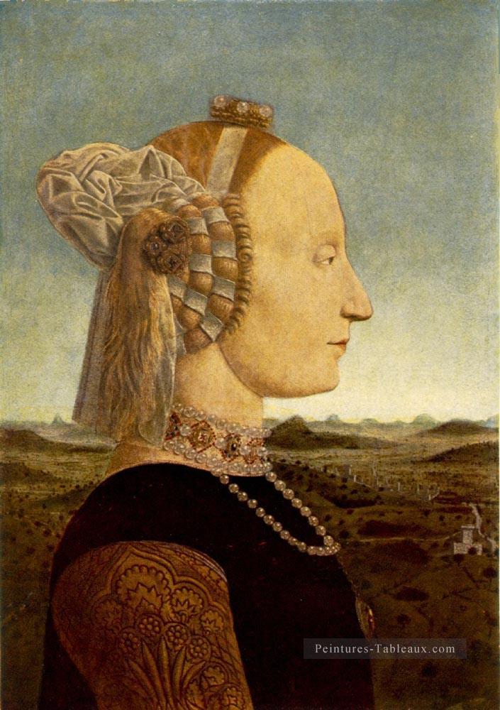 Portrait de Battista Sforza Humanisme de la Renaissance italienne Piero della Francesca Peintures à l'huile